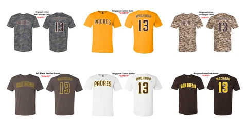 #13 Manny Machado San Diego Padres "SLIM FIT" Shirt Tri-Blend or 100%Cotton Cover