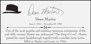 Targa Dean Martin firmata personalizzata incisione laser 4 x 8 SPEDIZIONE GRATUITA - Foto 1 di 1