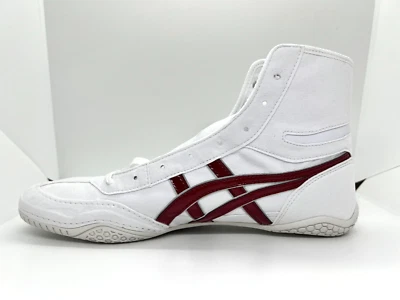 Asics Boxing Wrestling Shoes 1083A001 White Maroon Line Silver EX-EO New TWR900 - Image 1 of 4