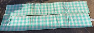 Vintage 1970s Outdoor Vinyl Picnic Table Cushions 3pc Tablecloth Blue White