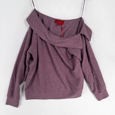 Jennifer Lopez Sweatshirt Womens Sz Large Purple French Terry One Shoulder New - Image 1 of 4