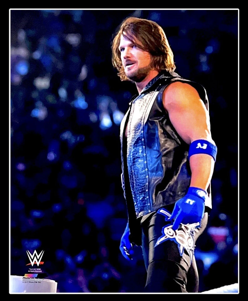 FOTO ARQUIVO DE LUTA LIVRE 8X10 OFICIAL LICENCIADA WWE AJ STYLE 1 - Imagem 1 de 1