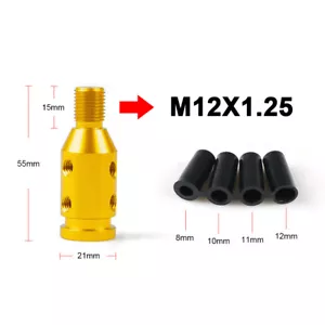 Universal Car Aluminum Shift Knob Adapter for Non Threaded Shifters 12x1.25mm - Picture 1 of 18