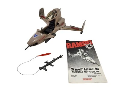 1986 Rambo Skywolf Assault Jet with Instructions Booklet & Bazooka by Coleco - Image 1 of 4