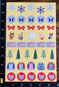 CHRISTMAS STICKERS, BEARS, DOGS, CATS, ONE SHEET BEAUTIFUL STICKERS #WINTER10 - Picture 1 of 2