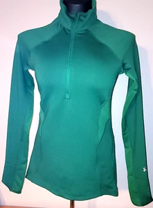 Under Armour UA Fit Women's Half Zip ColdGear Shirt Top XS Extra Small Green NEW - Picture 1 of 3