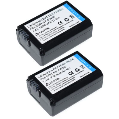 2 pack  NP-FW50 FW50 Battery For Sony NEX-3 NEX-5 NEX-6 Alpha A33 A35 A55 5HB - Image 1 of 4