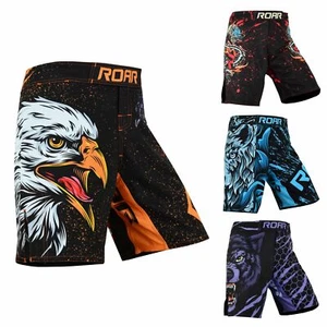 ROAR Kick Boxing MMA Shorts Cage Fight Grappling MUAY Thai Men's Short BJJ - Picture 1 of 30