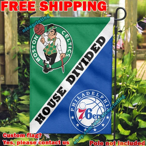 Boston Celtics vs. Philadelphia 76ers House Divided Garden Flag 12x18" NBA 2022 Cover