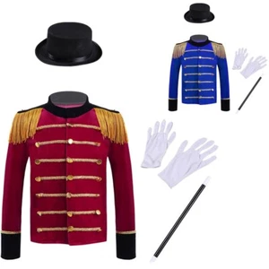 Kids Boys Stand Collar Uniform Long Sleeve Showman Tassel Circus Ringmaster Set - Picture 1 of 30