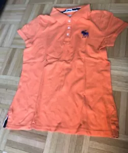 Boys Abercombie & Fitch Orange Polo Shirt Size Large - Picture 1 of 4