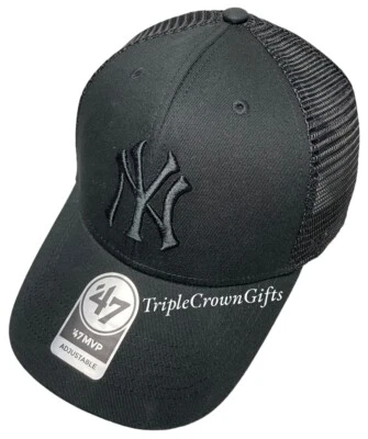 MLB New York Yankees (marca '47) buque insignia lavado MVP camionero Snapback negro Foto 1 de 4