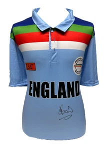 IAN BOTHAM SIGNED ENGLAND 1992 RETRO CRICKET SHIRT COA SEE PROOF PRIVATE SIGNING - Picture 1 of 3
