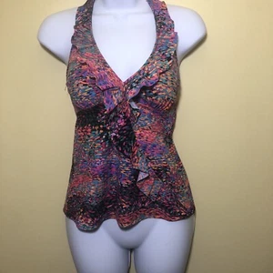 Spanx Love Your Assets By Sara Blakely Glamour Ruffle Tankini Swim Top Small - Picture 1 of 15