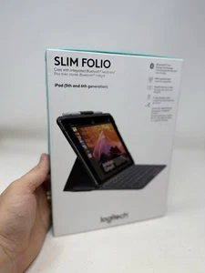 Logitech iPad Slim Folio Case Wireless Keyboard With Bluetooth Black - Picture 1 of 4