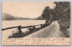 1907 New Preston, Washington, Conn. - Lake Waramaug - "The Drive"  CT Postcard - Picture 1 of 2