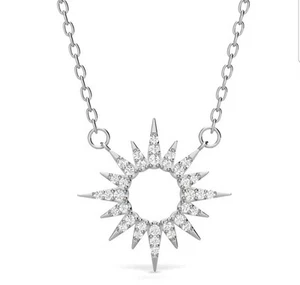 Cate & Chloe Evie Pendant Necklace 18k White Gold Plated with Swarovski Crystals - Picture 1 of 11