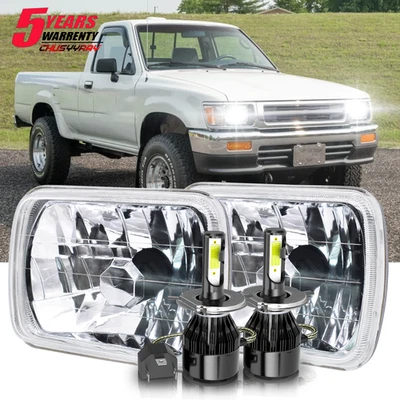 Pair 5x7" 7x6" LED Headlights Hi/Lo DRL For Toyota Pickup 82-95 Tacoma 1995-1997 - Image 1 of 4