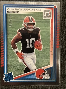 2025 Panini Donruss Rated Rookies Silver Press Proof Quinshon Judkins 11/199 RC - Bild 1 von 3