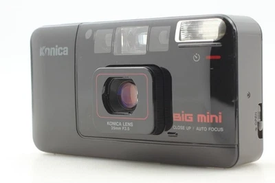 [Casi COMO NUEVA] KONICA Big Mini A4 Point & Shoot 35 mm cámara fotográfica negra de JAPÓN Foto 1 de 4