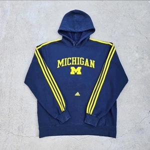 Michigan Wolverines Mens Size M Navy Adidas University hoodie - Picture 1 of 3