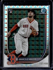 Bowman 2025 cromo #39 Marcelo Mayer refractor geométrico RC 157/499 Medias Rojas - Imagen 1 de 2