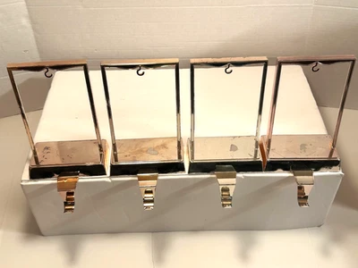 Medias Pottery Barn plateadas con marco abierto + soportes para adornos Navidad Foto 1 de 4