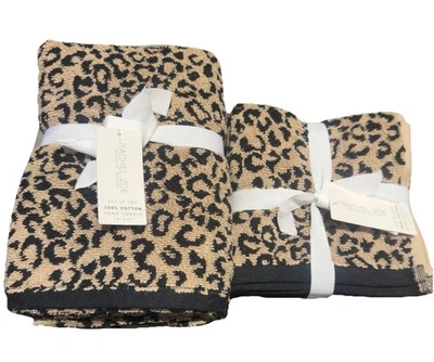 Juego de 6 paños de baño con estampado animal de leopardo guepardo de leopardo Rachel Zoe nuevos con etiquetas Foto 1 de 4