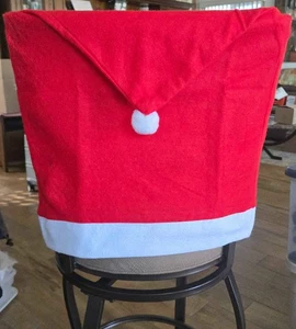 Fundas traseras para sillas de comedor navideñas 4 piezas, sombrero de Santa decoraciones festivas - Imagen 1 de 6