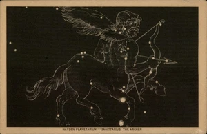 Hayden Planetarium Schütze der Bogenschütze Vintage Kunst Postkarte - Bild 1 von 2
