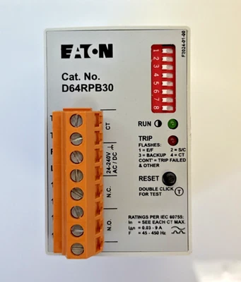 Eaton D64RPB30 Ground Fault Relay w/ Built-In Current Sensor 24–240VAC/DC - Image 1 of 4