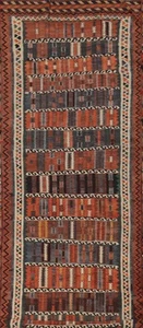 Vegetable Dye Kilim Tribal Reversible 14 ft Long Runner Flat weave Wool Rug 4x14 - Picture 1 of 15