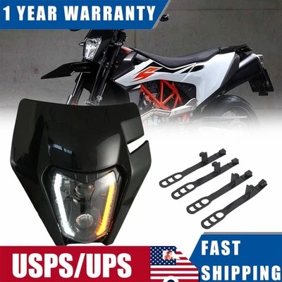 Faro LED intermitente haz alto/bajo para KTM 250 350 450 500 690 Enduro R SMC-R Foto 1 de 4