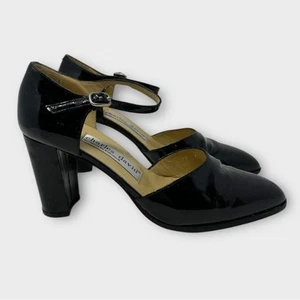 Charles David Patent Leather Mary Jane Block Heels Black Size 7 - Picture 1 of 8