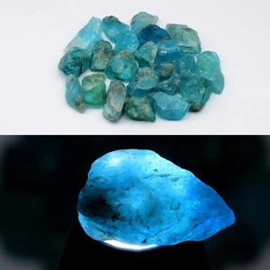 💎 22pc Lot 96.12ct Rough Natural Green Blue Apatite - Unheated, Madagascar Gems - Picture 1 of 6