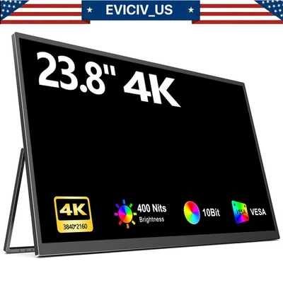 4K Portable Monitor, 23.8" 3840*2160 UHD Gaming Computer Monitor FreeSync 2000:1 - Image 1 of 4