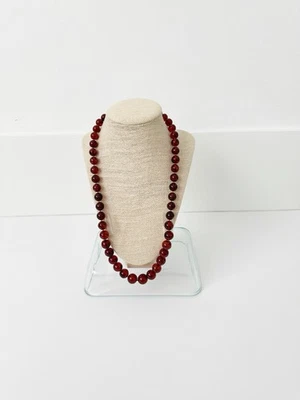 Vintage Genuine Cherry Amber Necklace Long 25" - Image 1 of 4