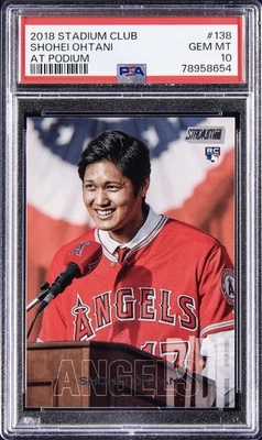 2018 Stadium Club Shohei Ohtani At Podium #138 Rookie RC Angels PSA 10 GEM MINT - Image 1 of 2