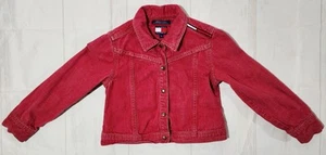 Vintage Tommy Hilfiger Girls Red Denim Jean Jacket - Picture 1 of 6
