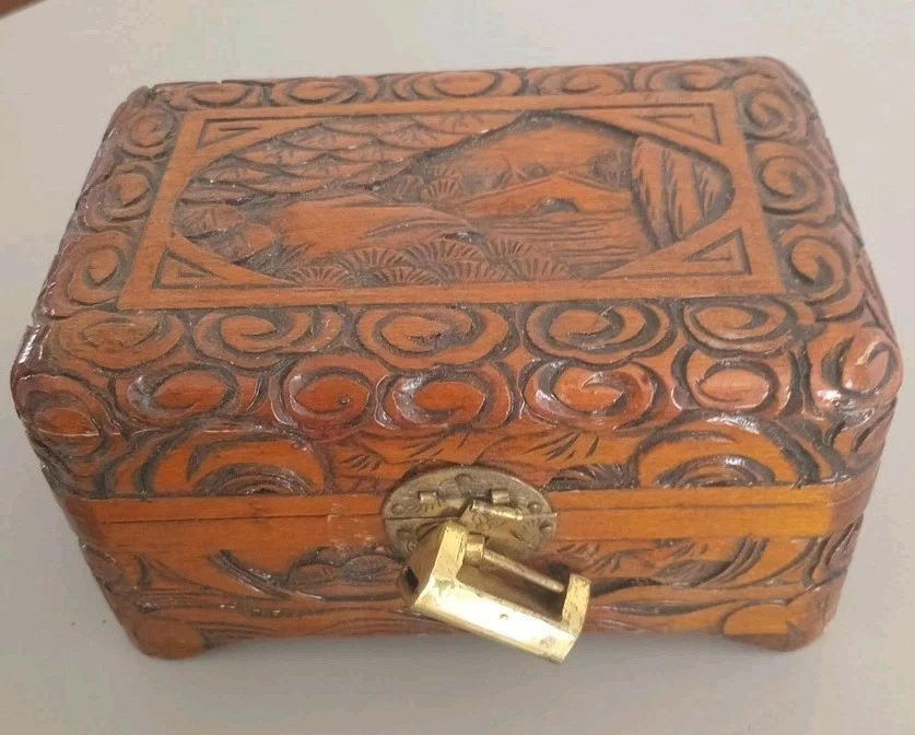 雕刻木盒在中式古董盒子| eBay