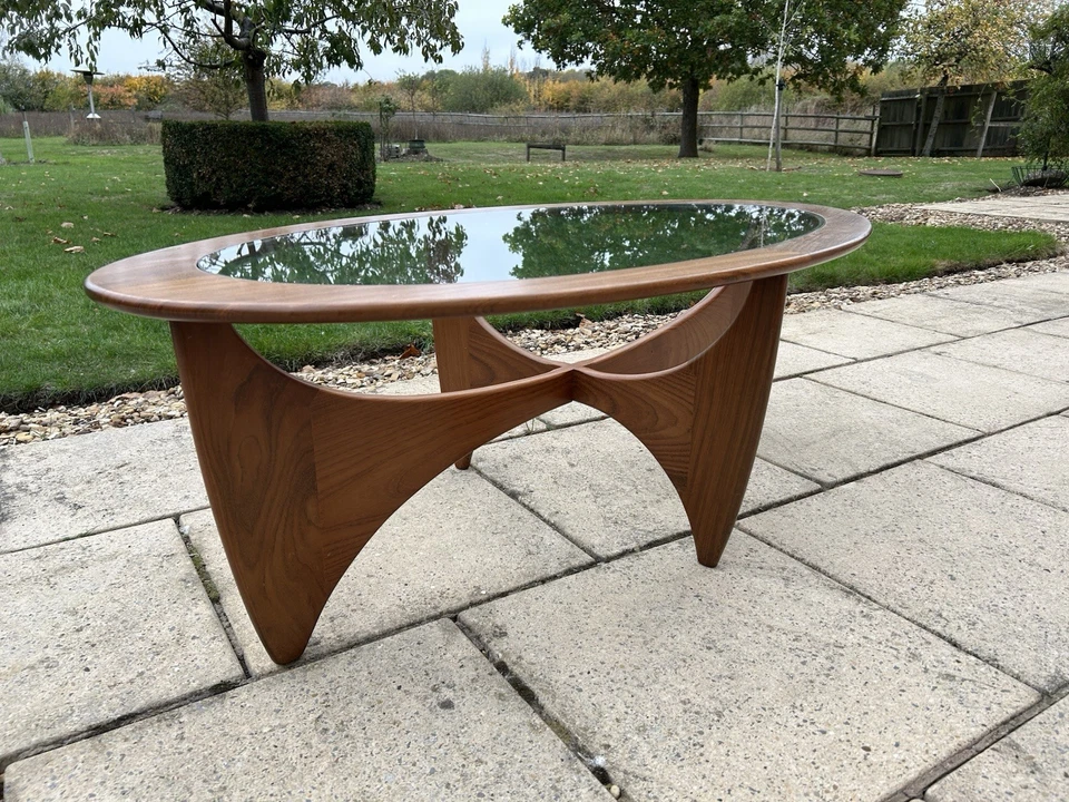 Oval Teak Astro Coffee Table with Glass Top by Victor Wilkins for G-Plan, 1960s - Image 1 of 4