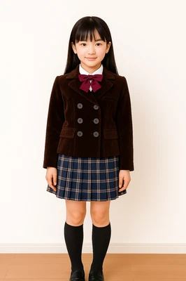 Chaqueta de Terciopelo Kelly Niños Talla 12 Marrón Uniforme Diseñador $199 Abrigo Doble Pecho Foto 1 de 2