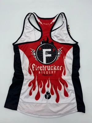 Primal Cycling Jersey Women’s Large Tanktop Built In Bra Firetrucker Brewery - Image 1 of 4
