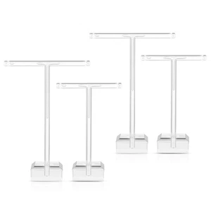 4 piezas soporte para pendientes transparente en forma de T exhibición de joyas para ferias de artesanía - Imagen 1 de 12