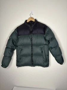 Vintage Cabelas Jacket Mens Medium Goose Down Puffer Packable Coat Green Black - Picture 1 of 12