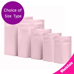 Assorted Size Matte Pink Double-Side Foil Mylar Stand Up Zipper Pouch Bag P04 - Picture 1 of 9