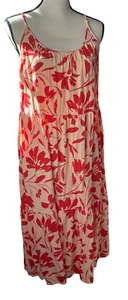 Loft Outlet Dress Size Large Ruffled Tiers Adjustable Spaghetti Straps Beachy - Picture 1 of 8
