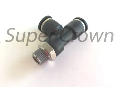 SUPER CROWN Pneumatic Male Run Tee Tube OD 5/16" Push In To Connect Air Fitting One Touch