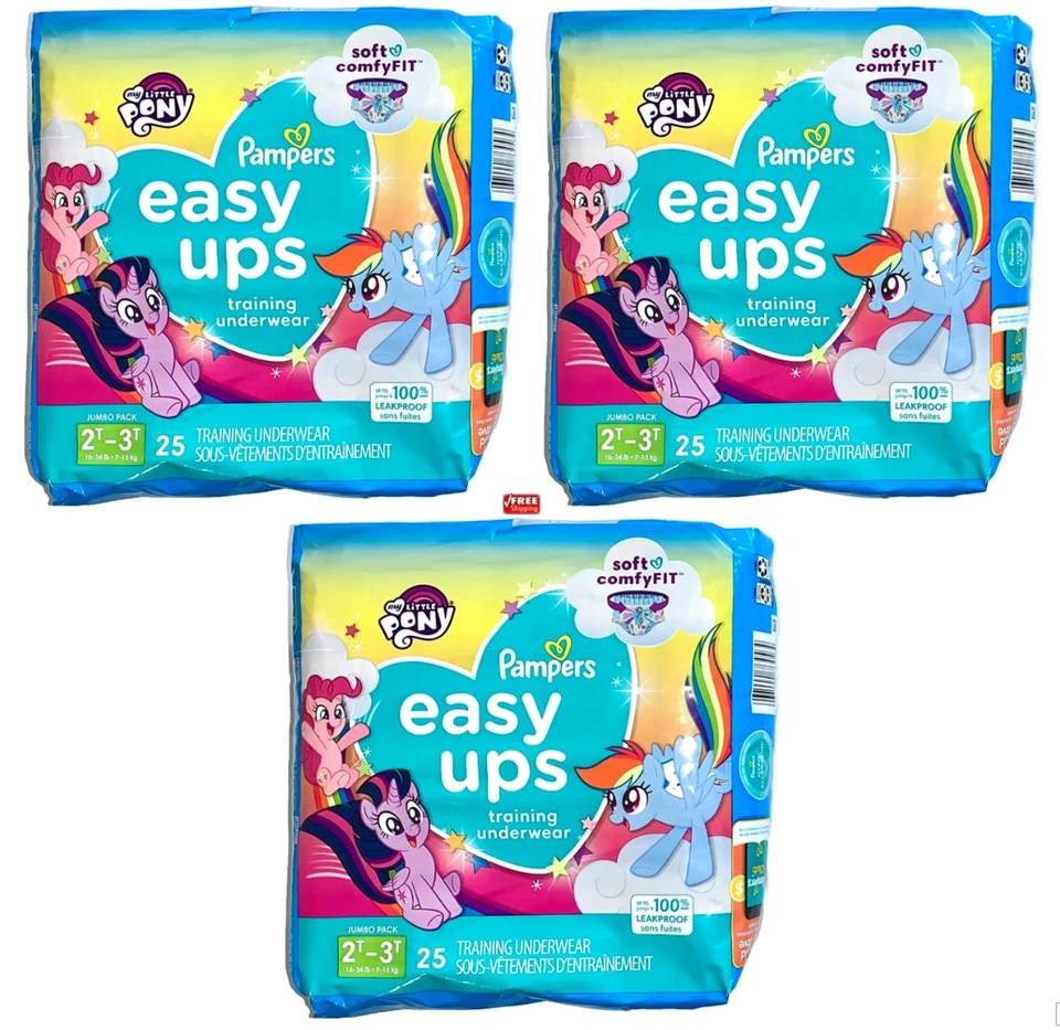 Pampers Easy UPS Hello Kitty Training Underwear Size 2t and Ndash 3t 25 Count