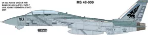 CAM DECALS (AKA) MILSPEC, MS 48-009, 1/48 SCALE, F-14B, VF-143 PUKIN' DOGS - Picture 1 of 4